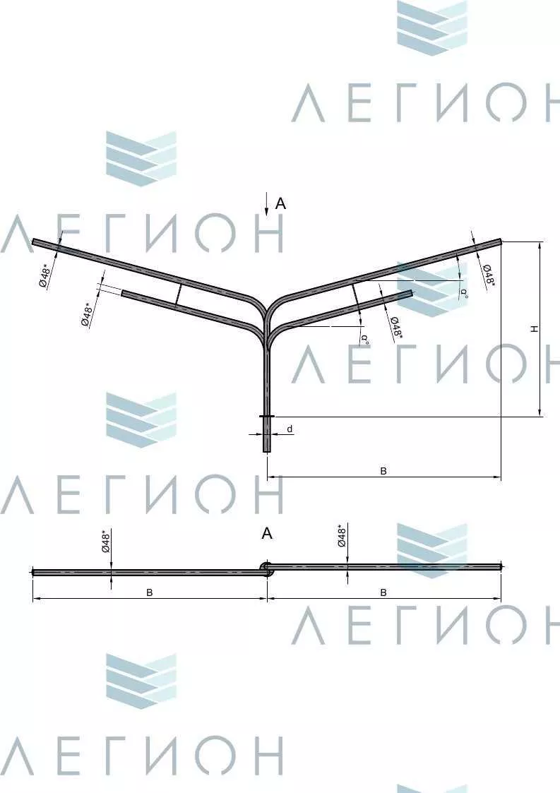К10-2,0-2,5-1-1 кронштейн четырехрожковый