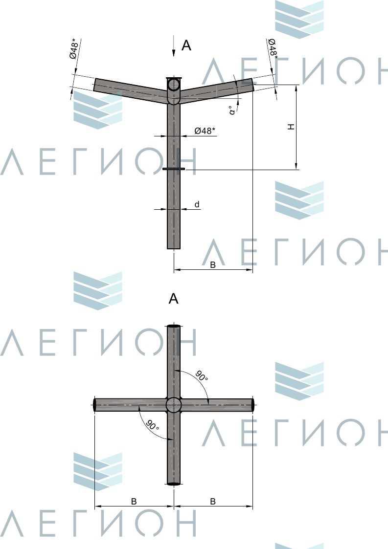 К23-1,0-1,0-1-1 кронштейн двухрожковый